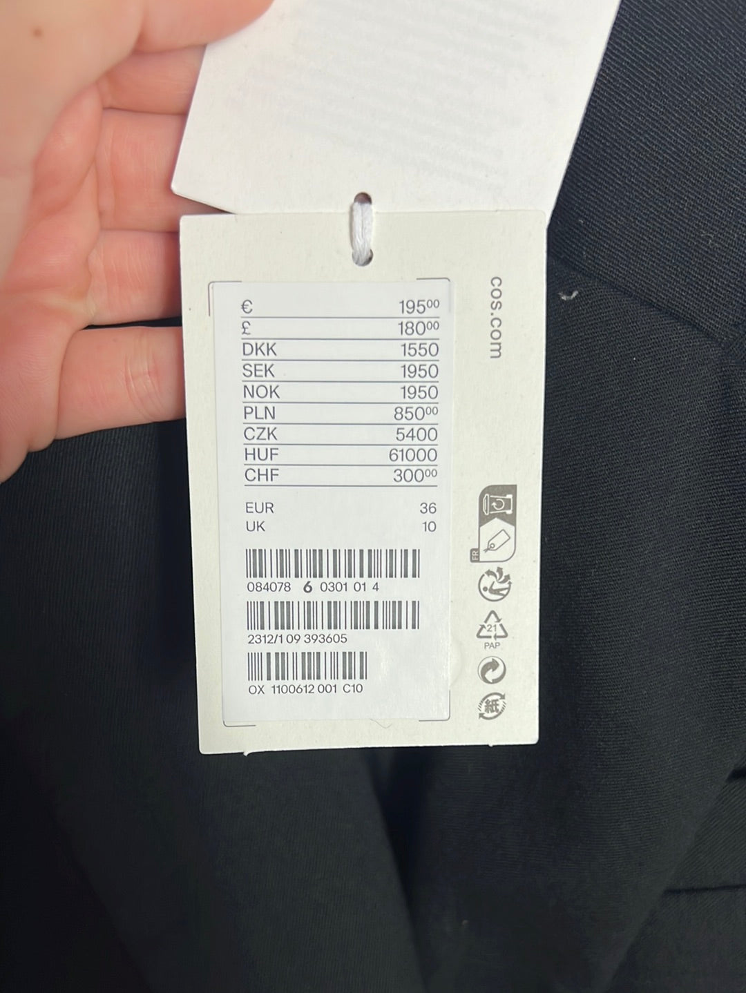 COS. Black jumpsuit with shoulder pads. Size 36