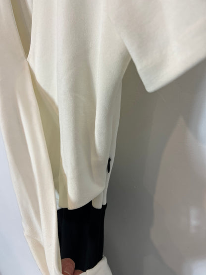 MANGO. Vestido midi bicolor. T S