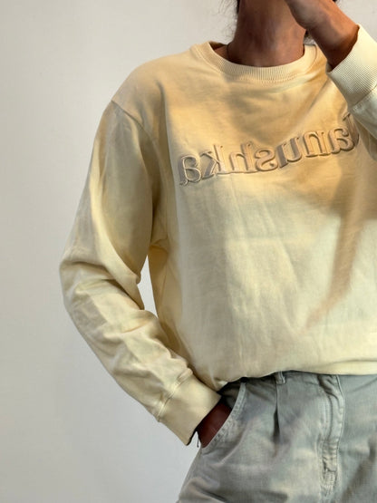 NANUSHKA. Sudadera beige bordada