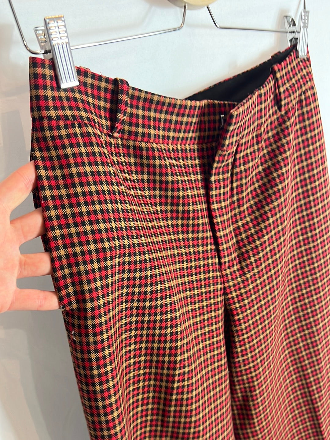 ZARA. Pantalón cuadros pata ancha. T XS