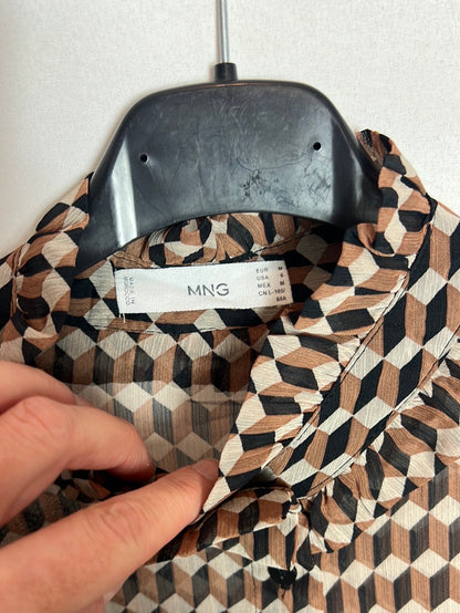 MANGO. Tm geometric print blouse