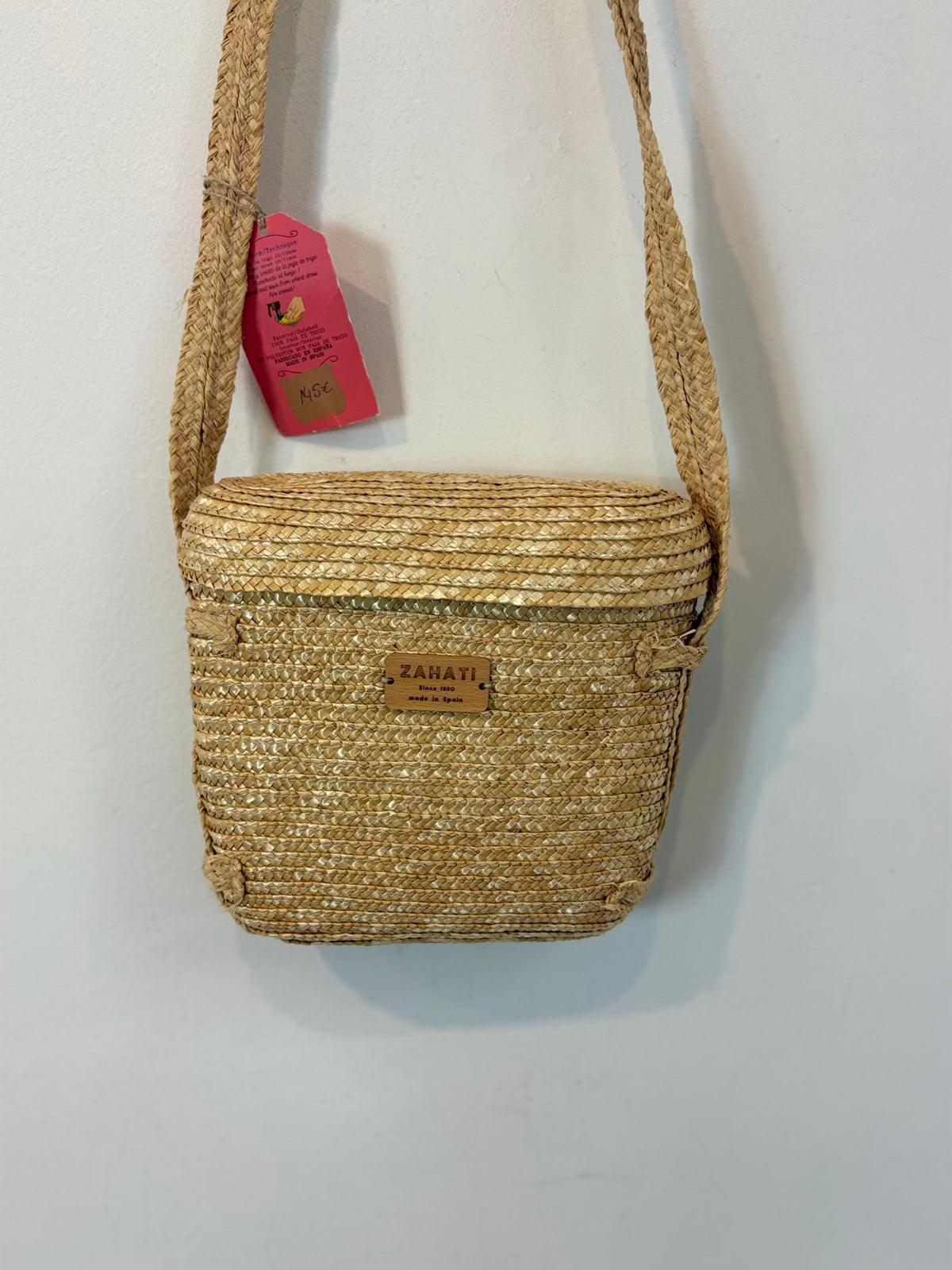 ZAHATI. Bolso asa larga paja natural