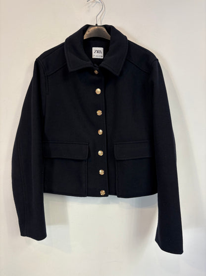 ZARA. Chaqueta azul paño botones dorados