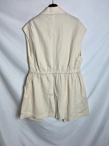 MANGO. Chaleco beige textura. T XS/S