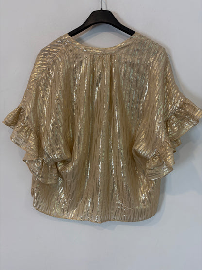 MASSCOB. Blusa seda dorada. XS