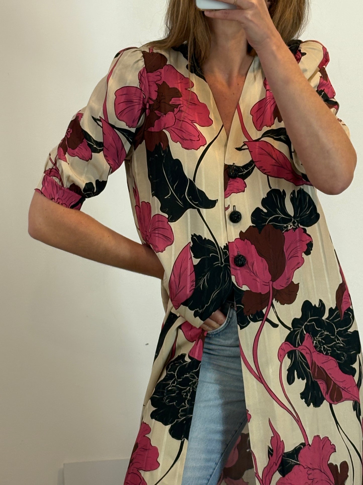 BOLFATE. Blusa larga estampada