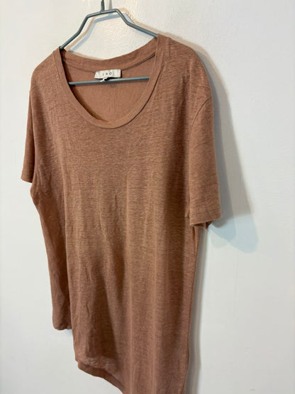 IRO. Camiseta lino rosa empolvado