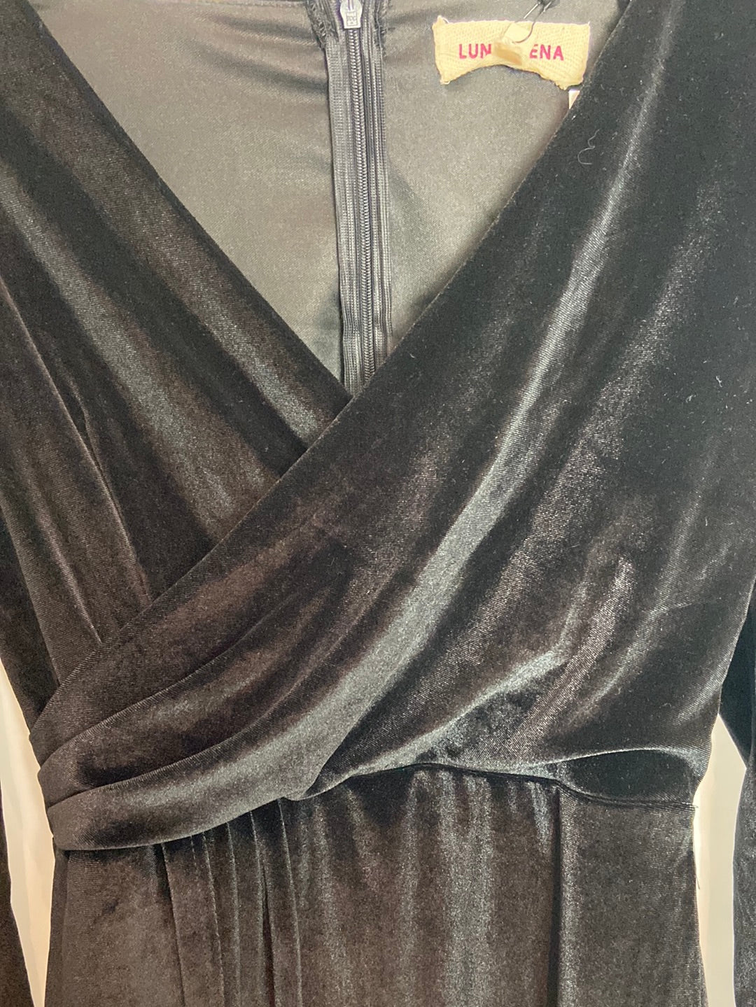 LUNA LLENA. Vestido midi terciopelo T.38