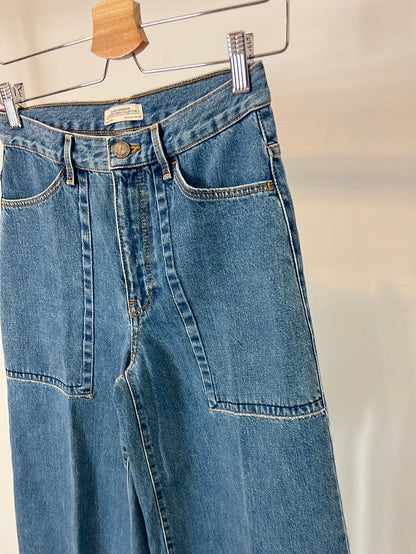 ZARA. Wide-leg denim culottes. XS