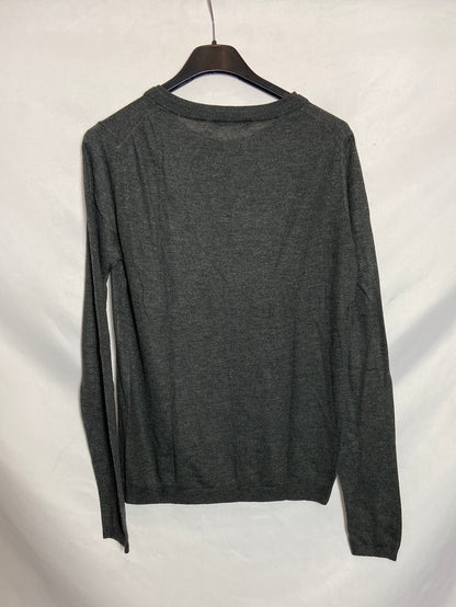 ZARA. Cárdigan punto gris. T.s