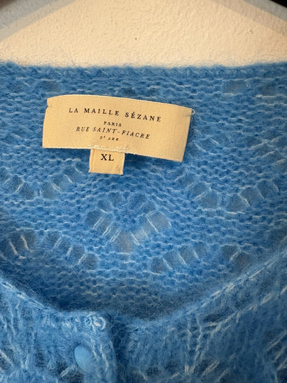 SÉZANE. Chaqueta punto calado azul claro