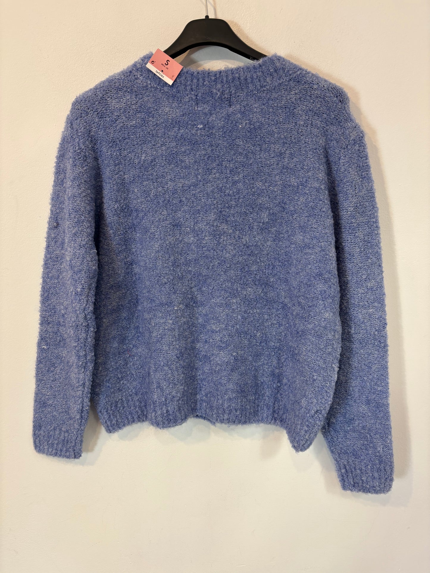 LEFTIES. Heathered blue knit jacket. TS