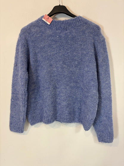 LEFTIES. Heathered blue knit jacket. TS