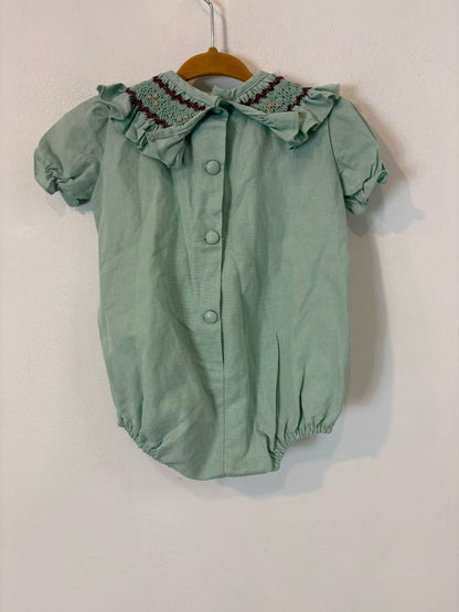 LIMONETTES. Ranita verde agua cuello engomado. T 12 meses
