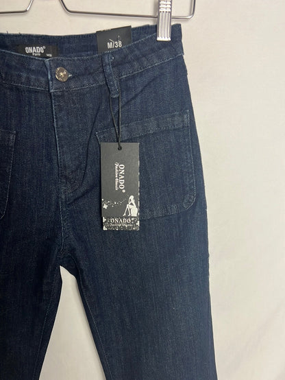 ONADO. Pantalón denim acampanado oscuros. T 38