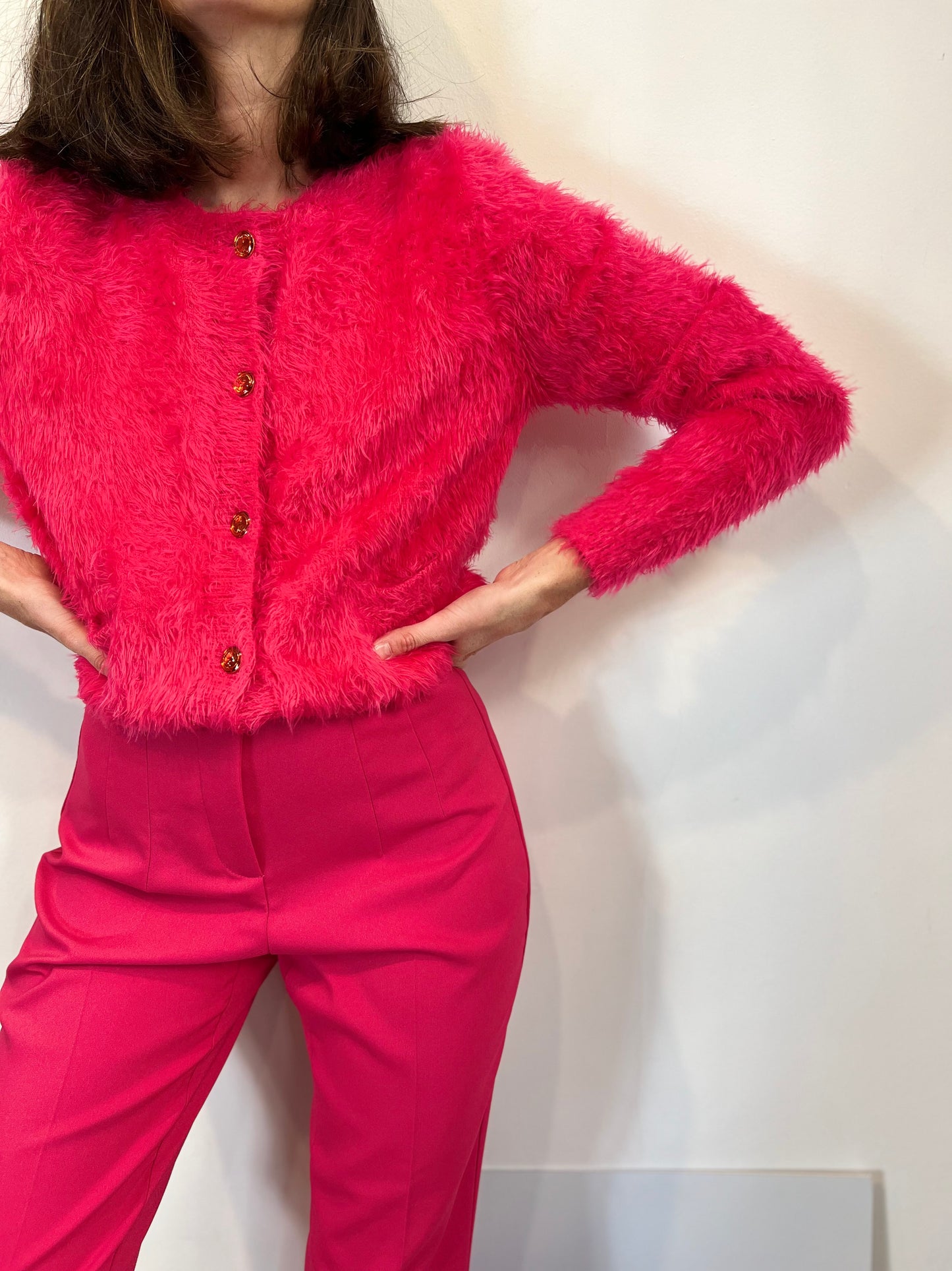 AMEÉ. Sleeveless fringed sweater S.(s)