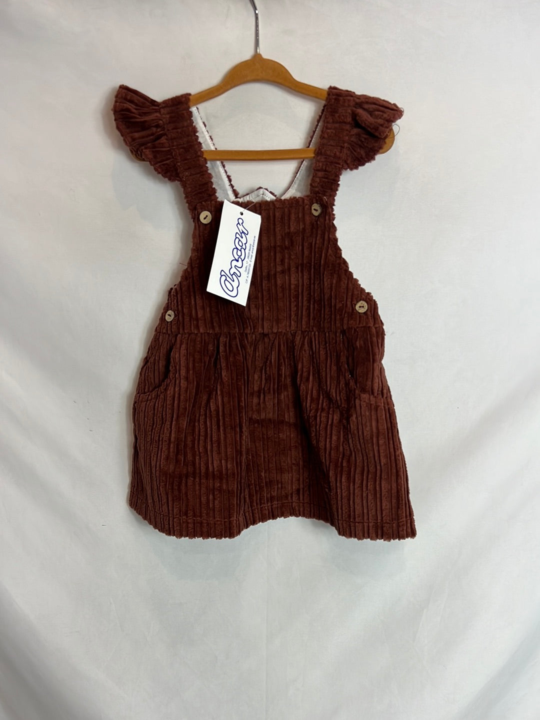 ANCAR. Maroon corduroy pinafore