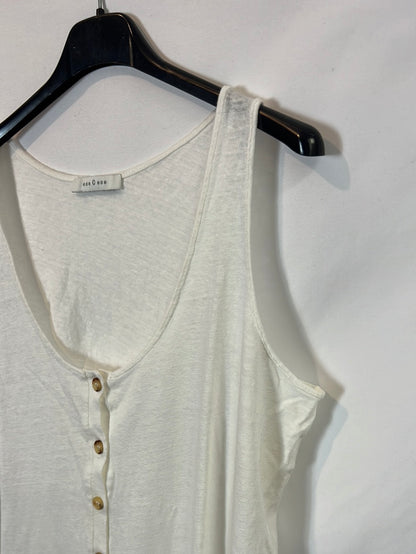 ESE O ESE. Top blanco lino. T.s