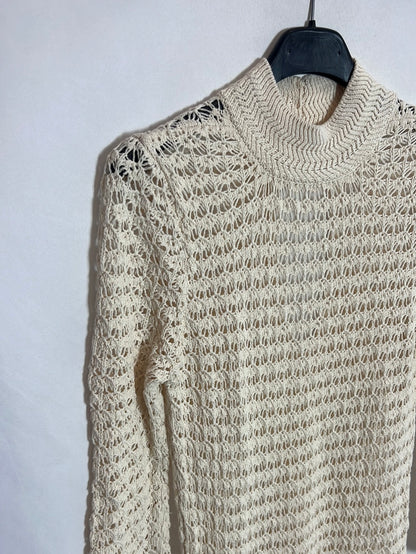 MANGO. Vestido midi troquelado Ts