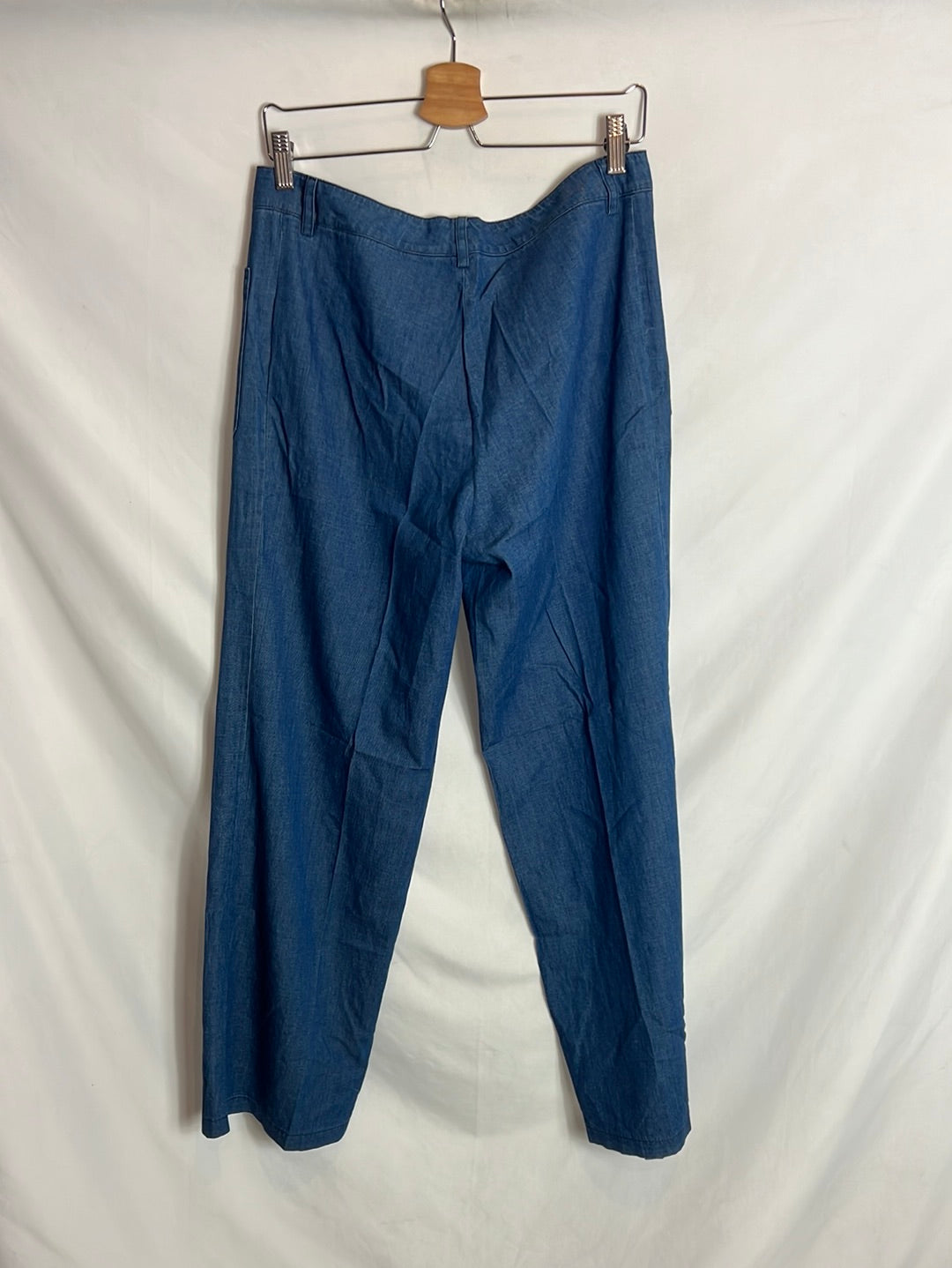 LA FÉE MARABOUTÉE. Denim fluido pata ancha bolsillos. T 40