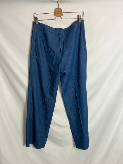 LA FÉE MARABOUTÉE. Denim fluido pata ancha bolsillos. T 40