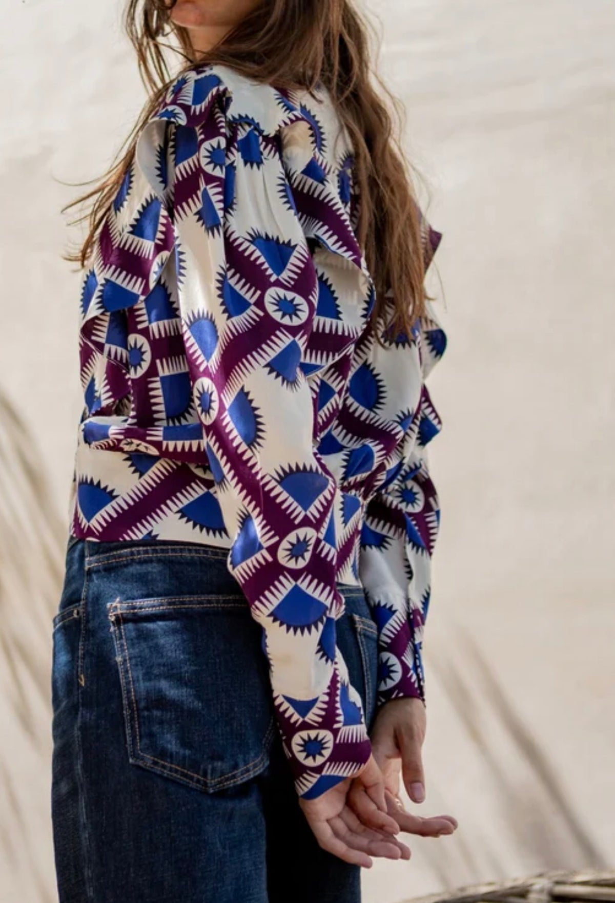 ODILE. Blusa estampada cruzada