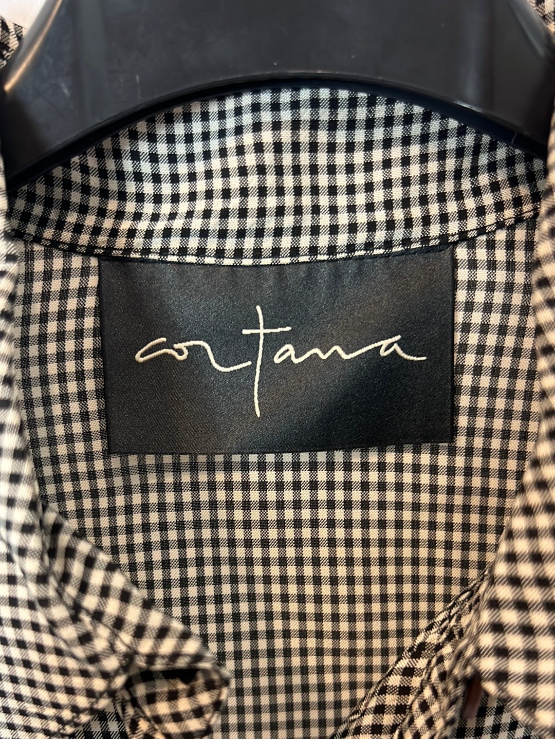 CORTANA. Blusa cuadros mini viscosa. T 36