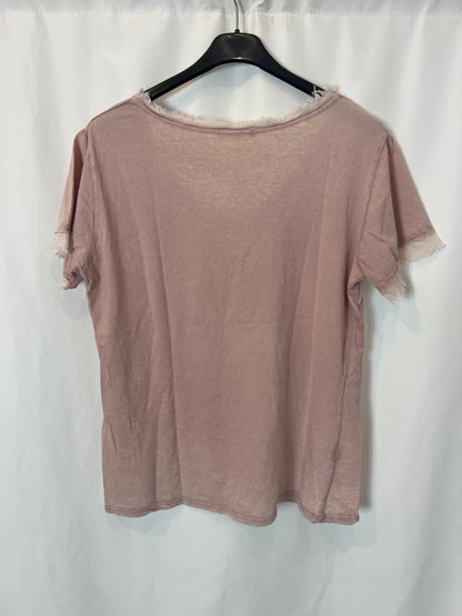 RENATTA&amp;GO. Heathered pink T-shirt. Medium/Large