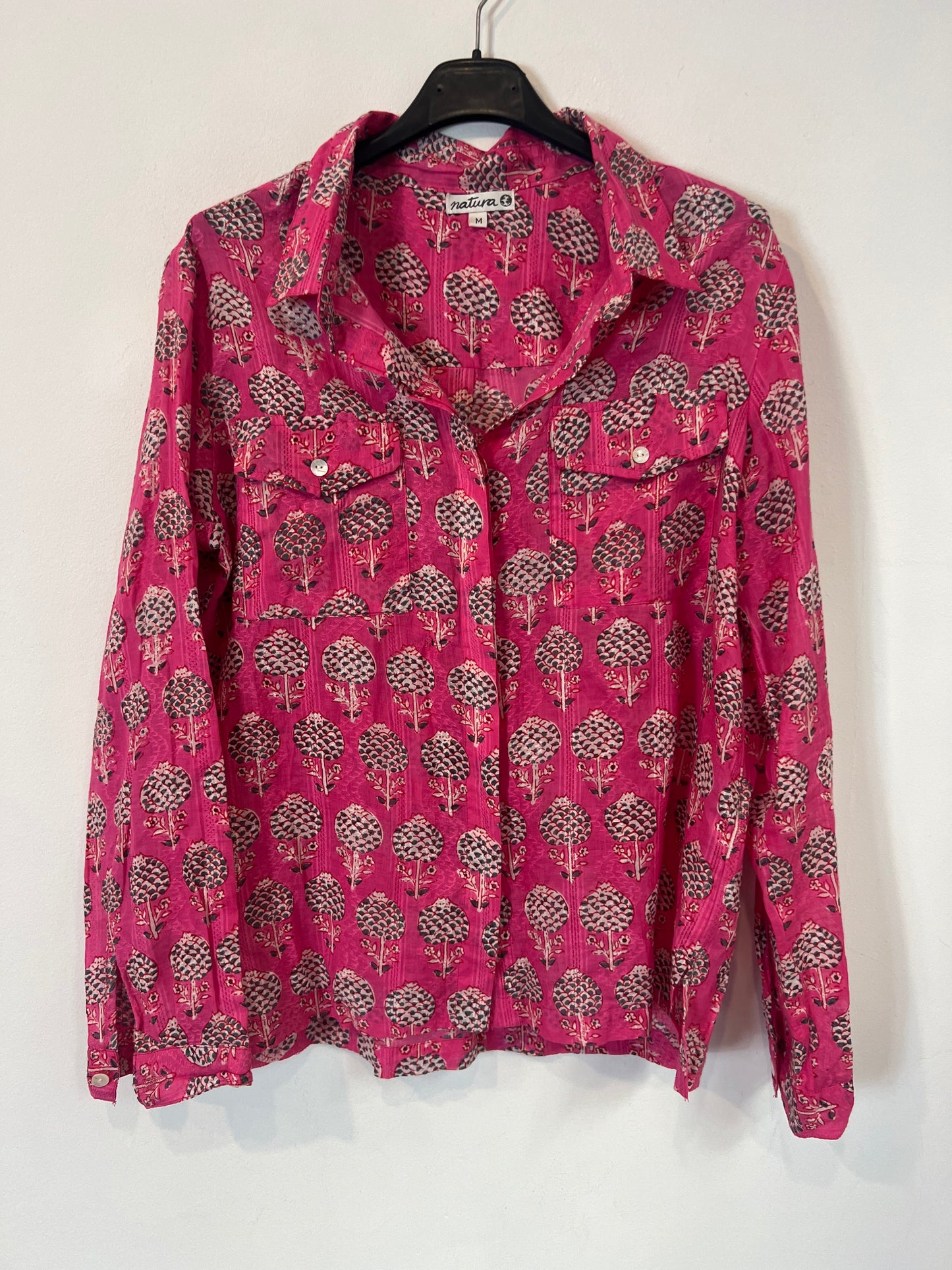 NATURE. Pink printed blouse. TM