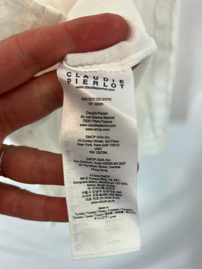 CLAUDIE PIERLOT. White lace blouse. T 38