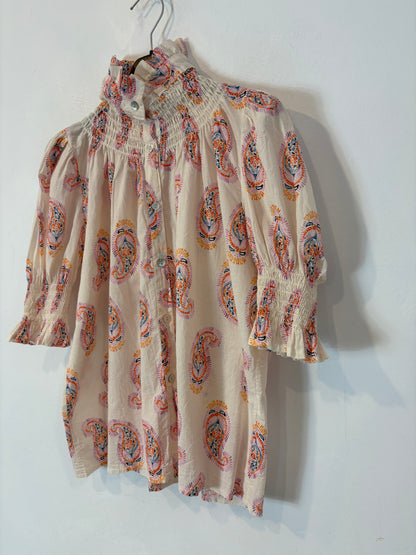 Blusa estampada nido de abeja