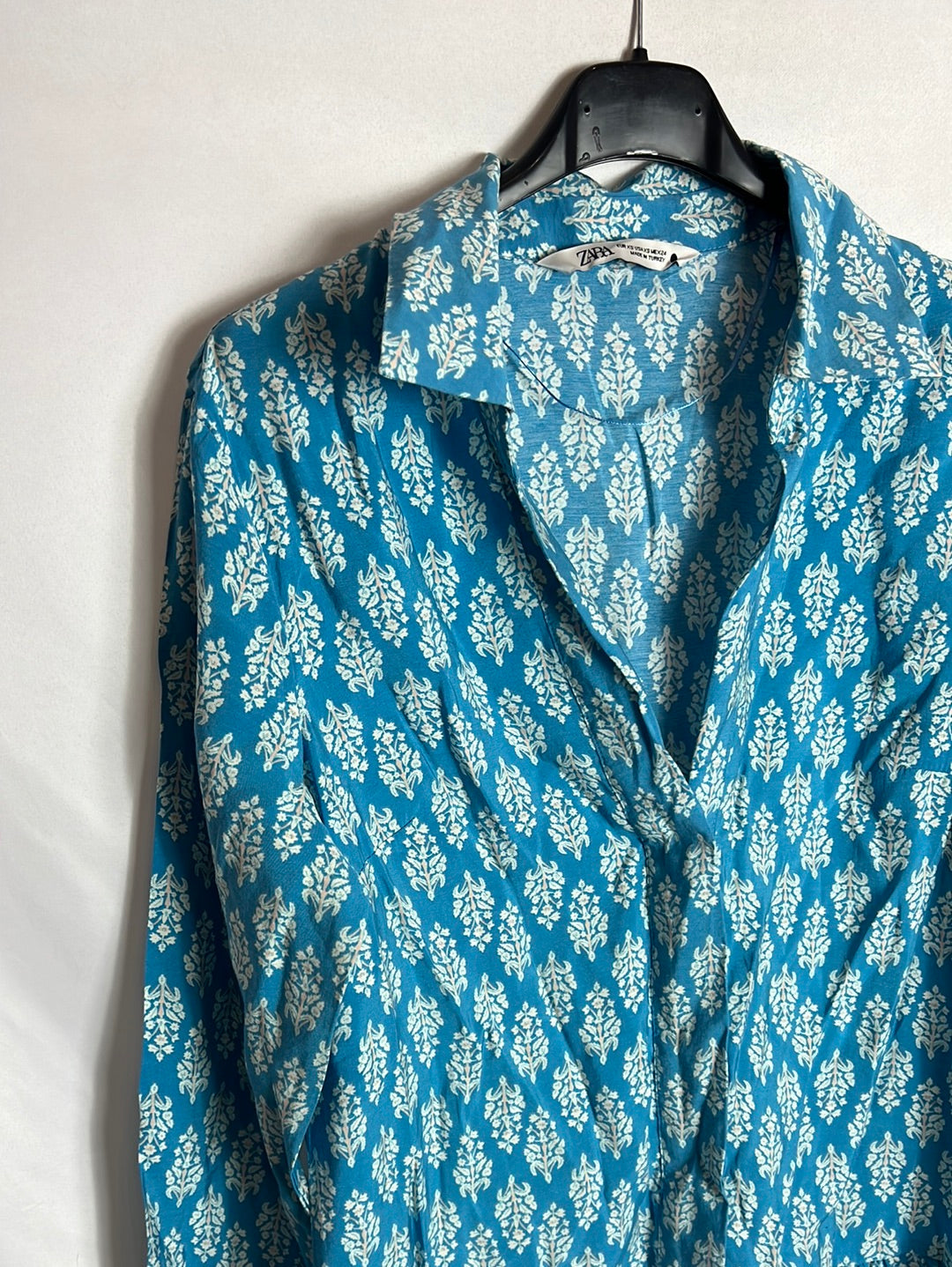 ZARA. Short blue printed dress. Size XS