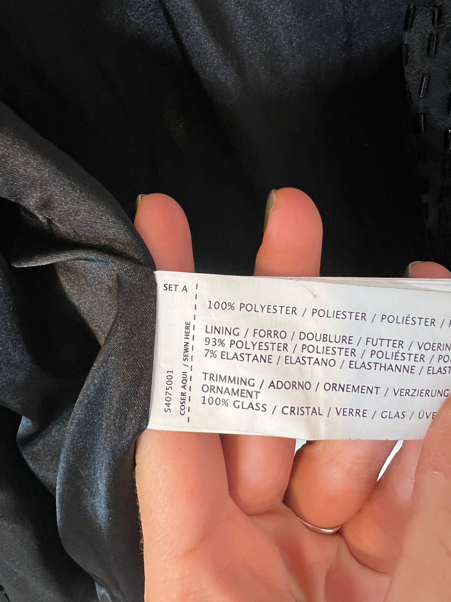 MANGO. Chaqueta negra abalorios T.m