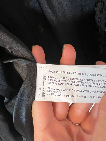 MANGO. Chaqueta negra abalorios T.m