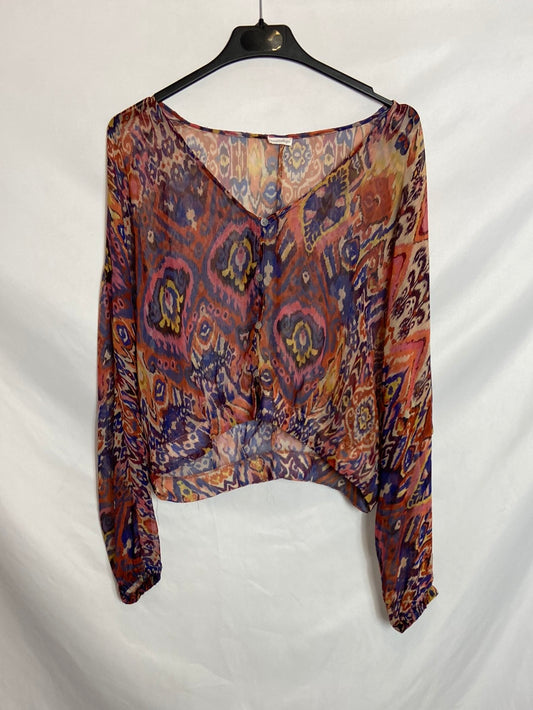 RENATTA&GO. Blusa estampada semitransparente TU (S/M)