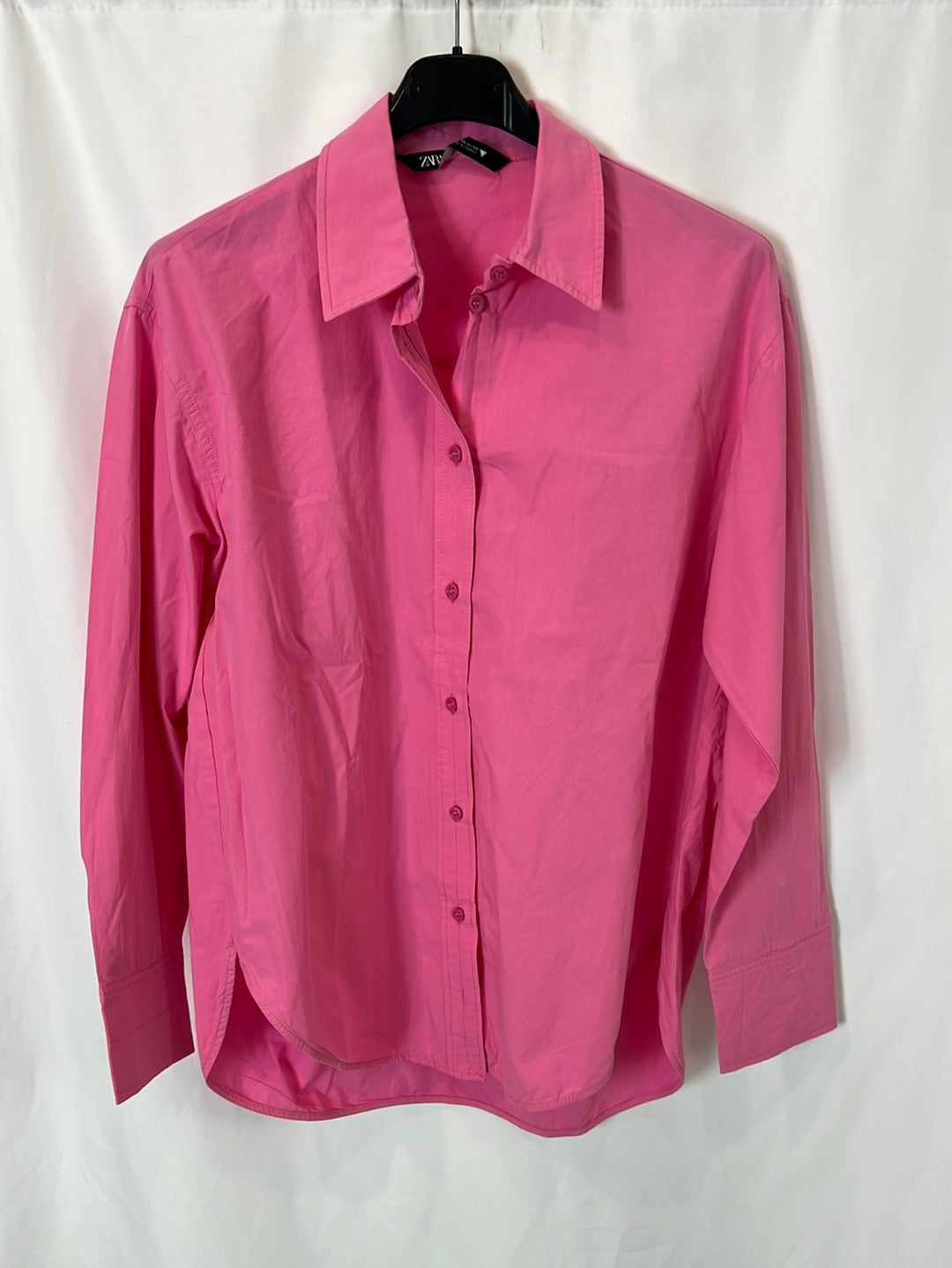 ZARA. Camisa rosa oxford T.xs