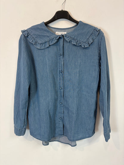 ZARA. Denim shirt with collar detail. Size 13-14 years (S)