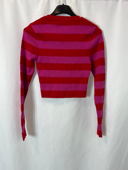 ZARA. Striped cropped sweater. TS