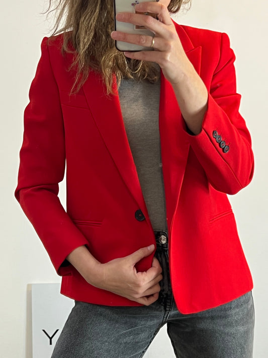 ZARA. Blazer roja recta. T S
