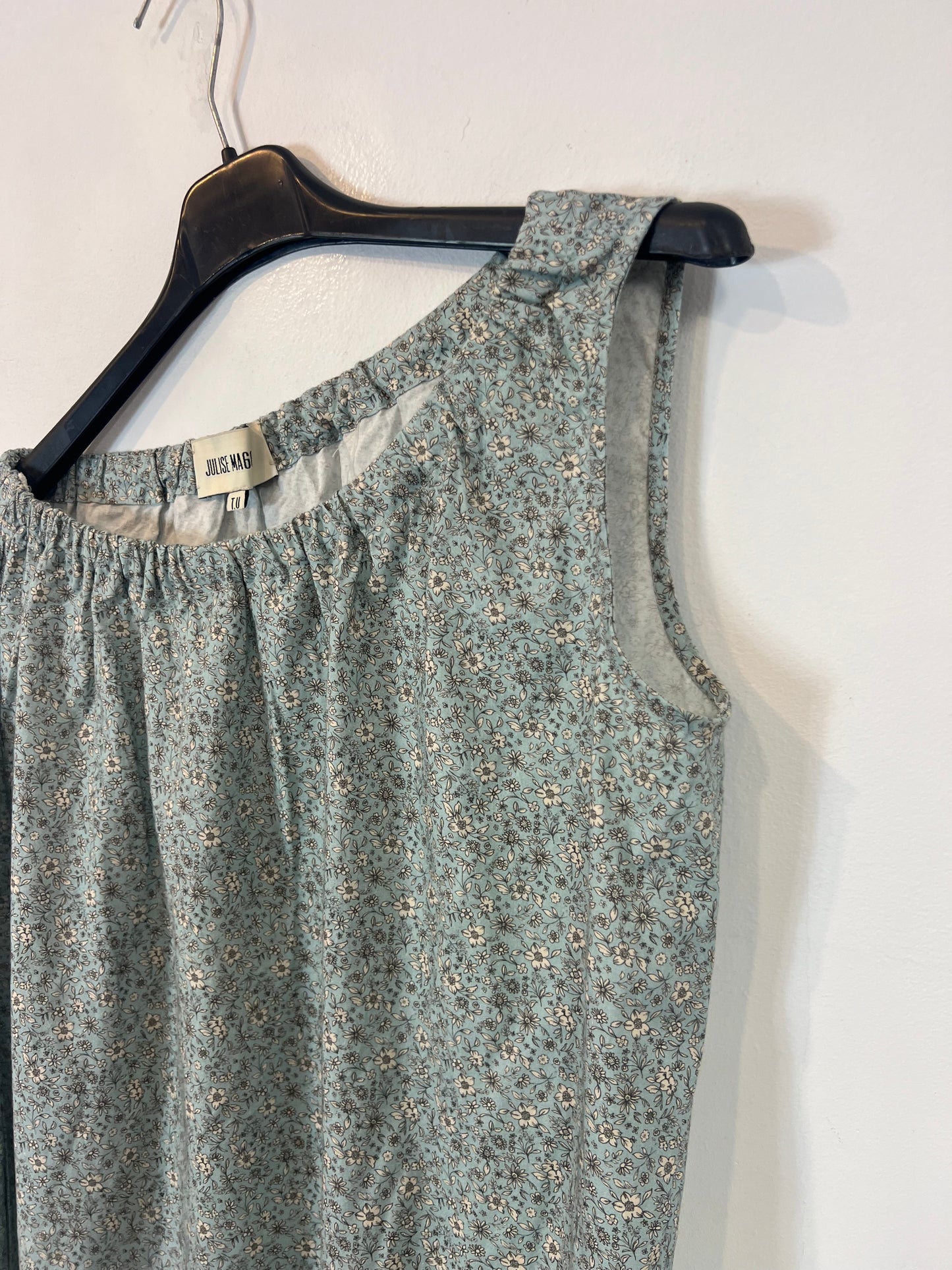 JULISE MAGON. Vestido largo asimétrico flores mini. TU (S/M)