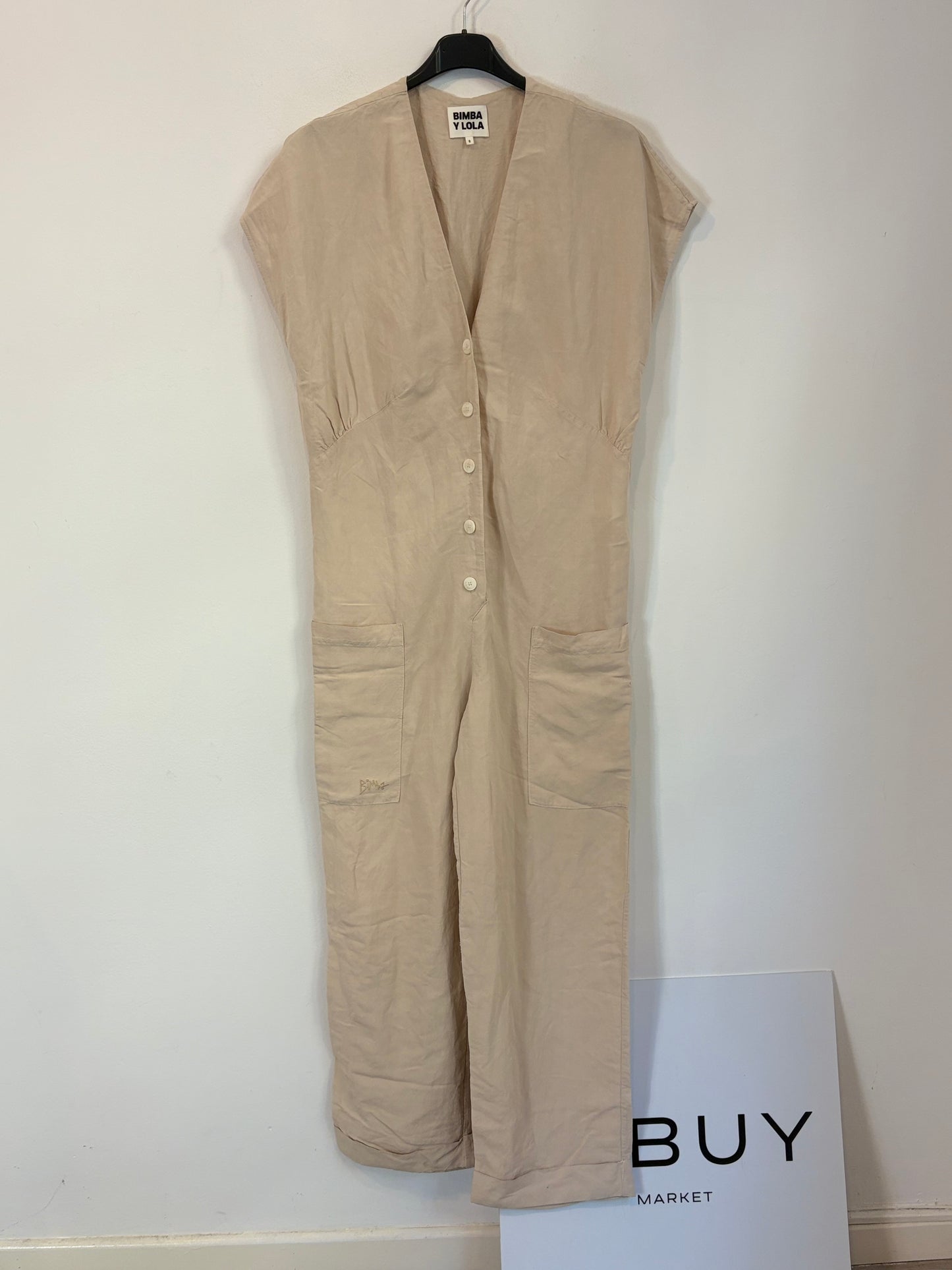 BIMBA Y LOLA. Beige linen jumpsuit. TS