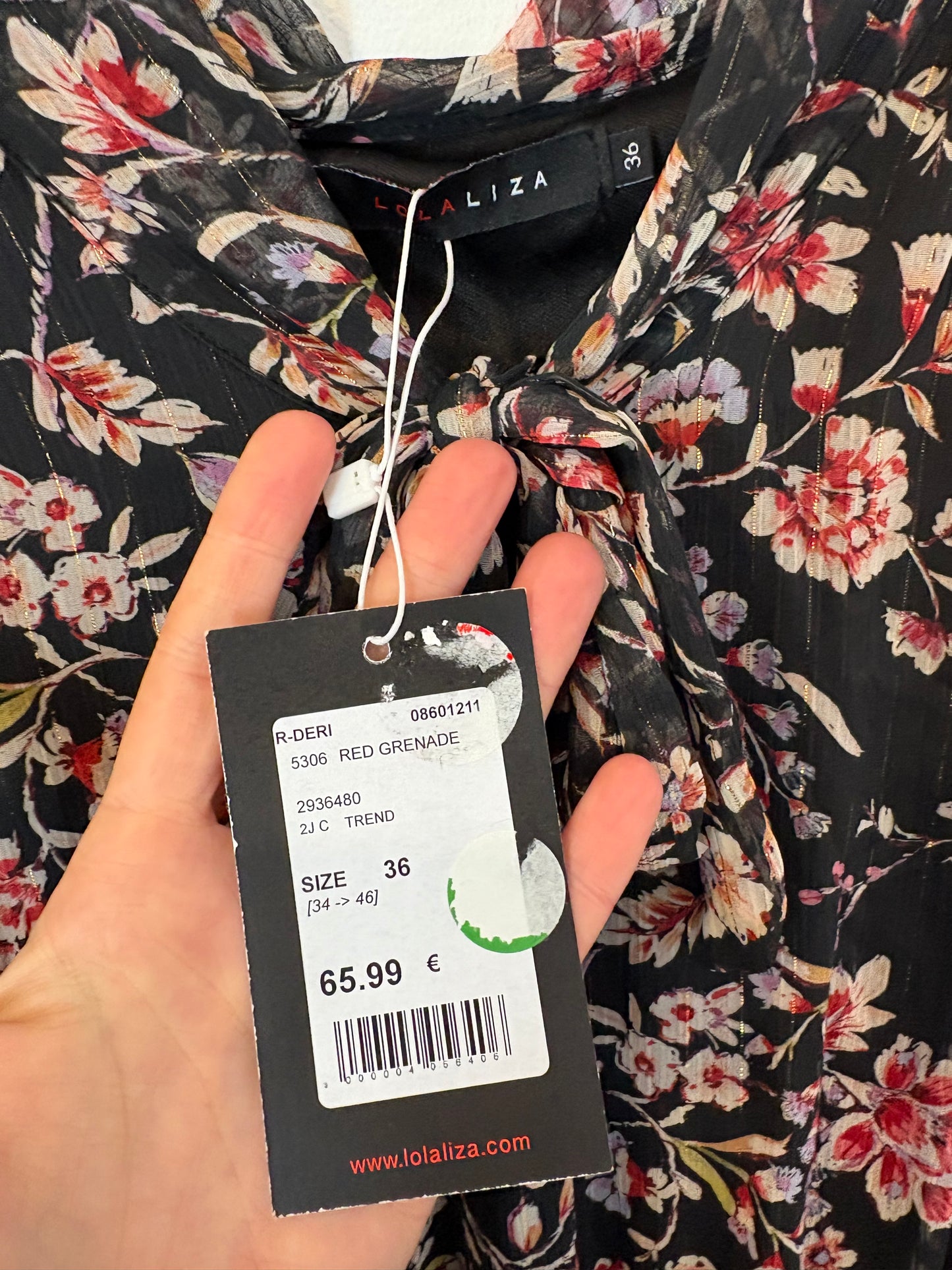 LOLA LIZA. Vestido largo estampado gasa