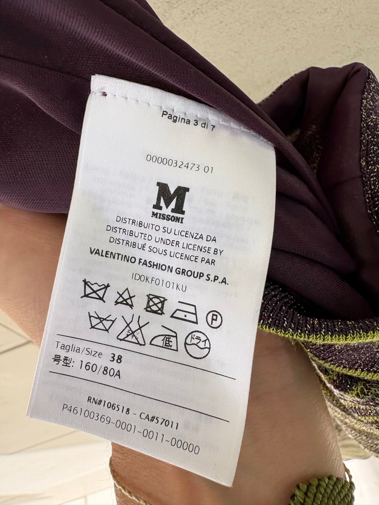 MISSONI. Pantalón punto zig zag hilos metalizados