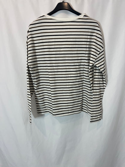 MANGO. Camiseta manga larga rayas. T S