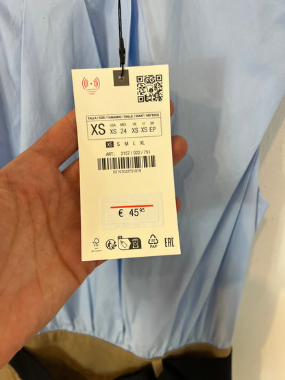 ZARA. Vestido midi tricolor. T XS