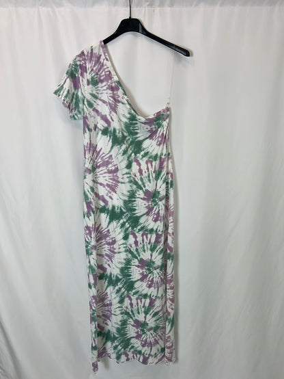 LEAF. Asymmetrical tie-dye midi dress. TM
