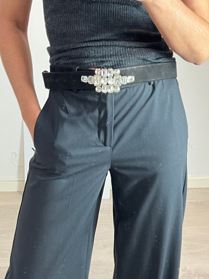 BLUMARINE. Cinturón piel negro hebilla. T 48