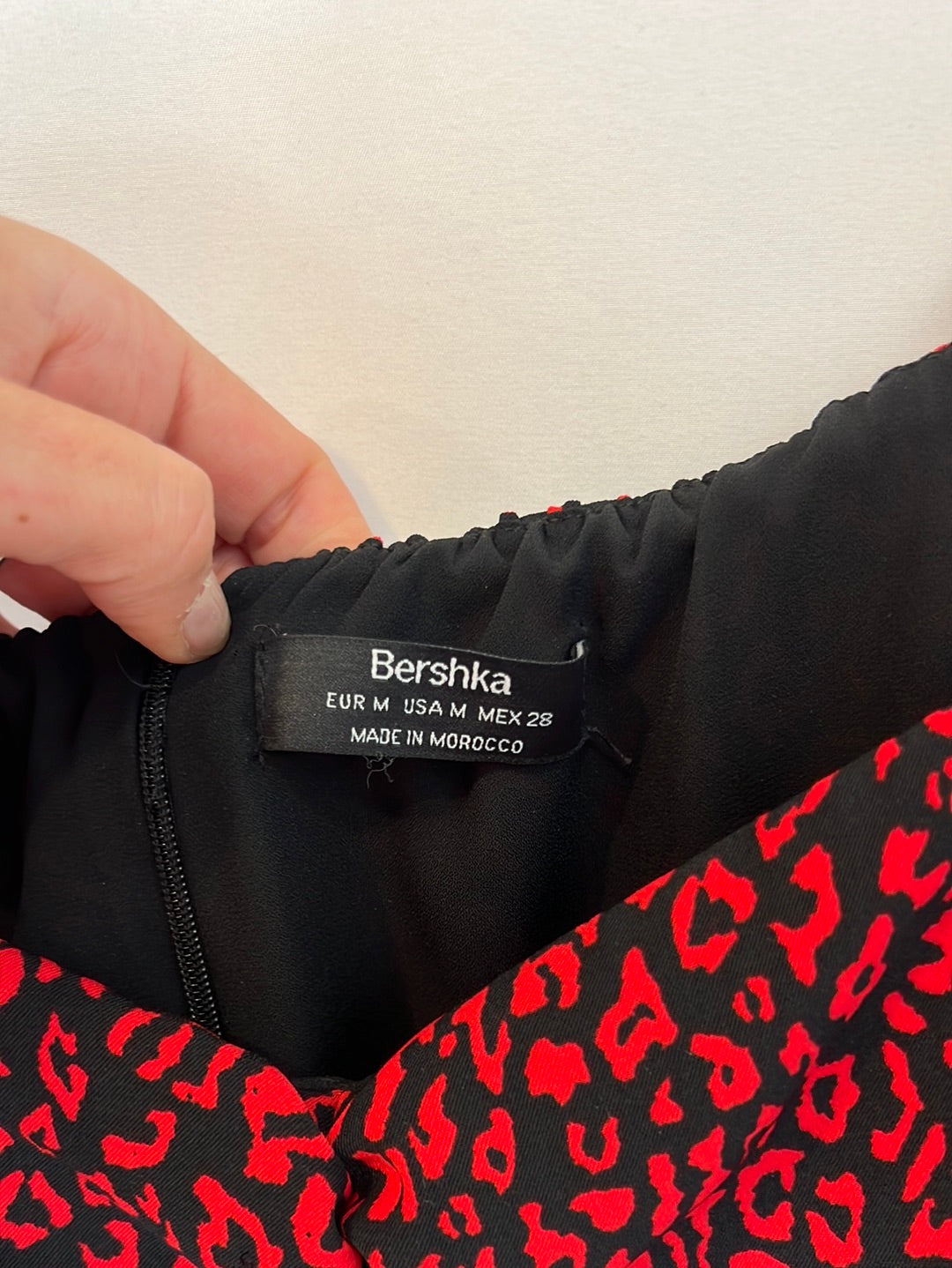 BERSHKA. Short animal print dress. TM