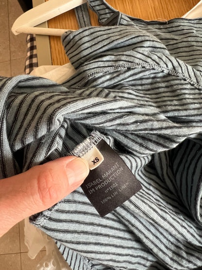 ISABEL MARANT ETOILÉ. Camiseta rayas lino azul T.xs