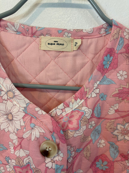 ATELIER EVÉNE Paris. Chaleco textura rosa estampado